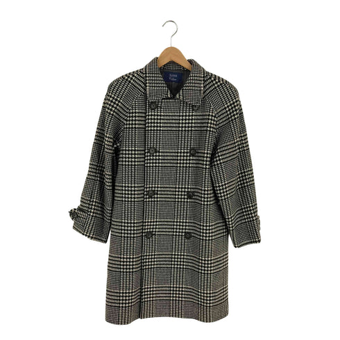 KEITH courtenay london   千鳥格子柄 ウールナイロン ダブル ステンカラーコート メンズ